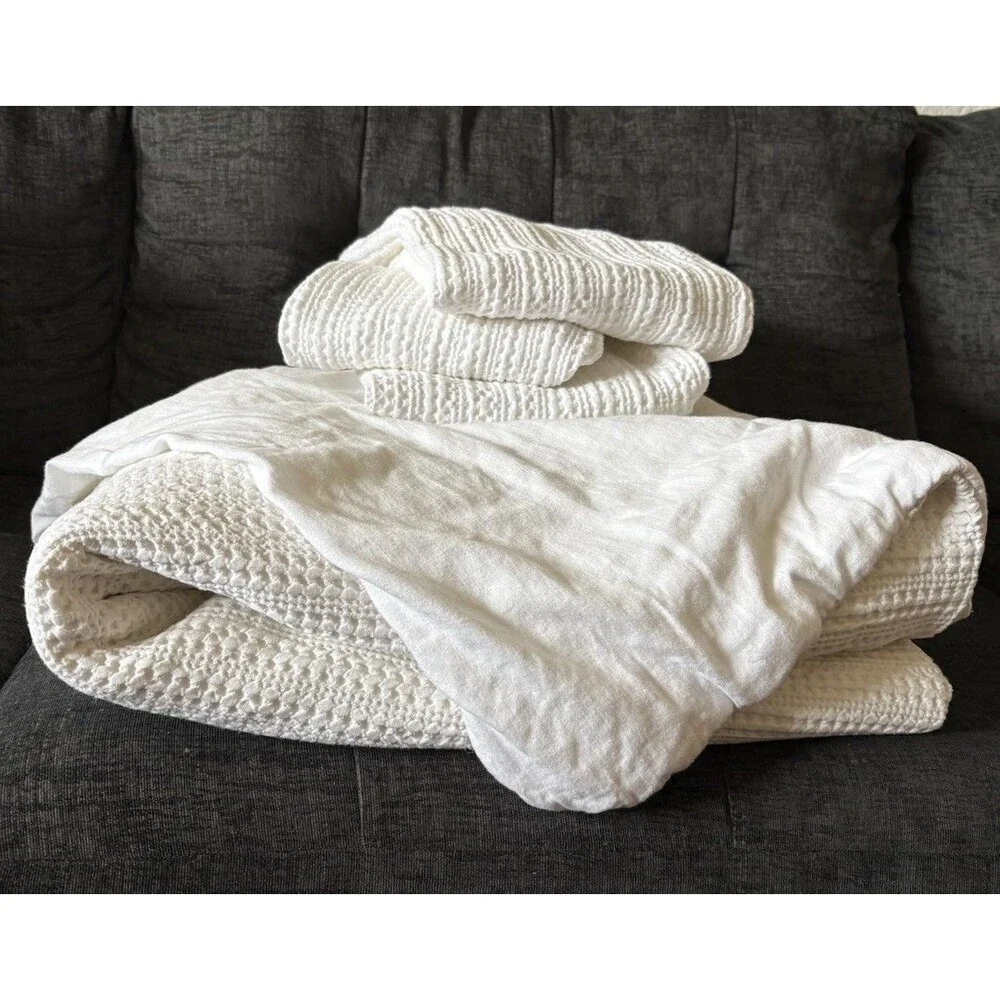 Pottery Barn Honeycomb Cotton Duvet Cover W/ Sham King/Cal King Pls Read Details